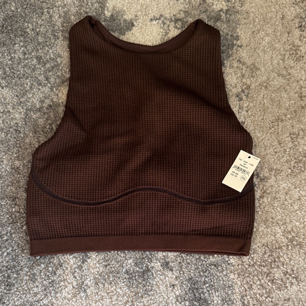 Chic Brown Sleeveless Crop Top